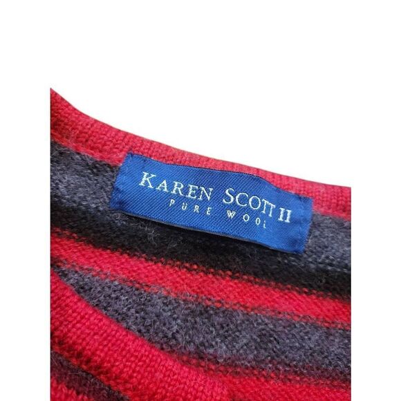 Vintage Karen Scott Sweater Women's 2X Red Fair Isle Pure Wool Christmas Holiday - Picture 3 of 5